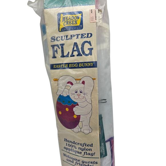 Easter Egg Bunny Rabbit Large Flag Sculpted Banner 28" x 40" - Picture 2 of 4
